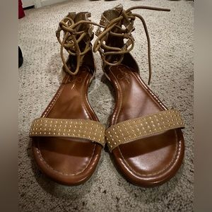 Jessica Simpson Kaduna Honey Brown Studded Sandals